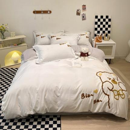 91家纺网 家纺一手货源 找家纺 （总）娜娜 2022新款亲肤毛巾绣四件套