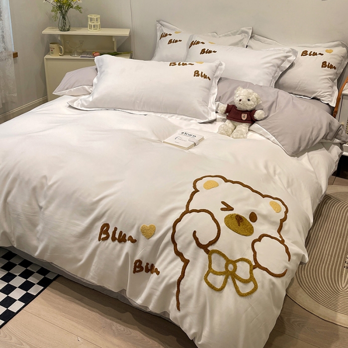 91家纺网 家纺一手货源 找家纺 （总）娜娜 2022新款亲肤毛巾绣四件套