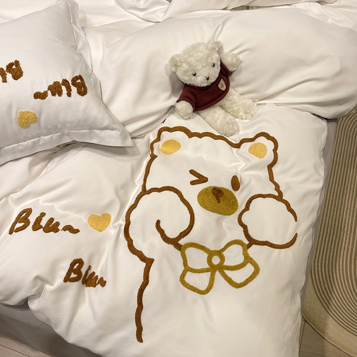 91家纺网 家纺一手货源 找家纺 （总）娜娜 2022新款亲肤毛巾绣四件套