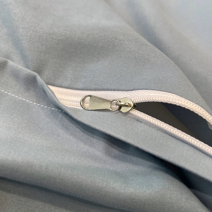 91家纺网 家纺一手货源 找家纺 娜娜 2022新款亲肤毛巾绣四件套 可爱熊-雾蓝