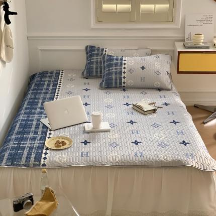 91家纺网 家纺一手货源 找家纺 昔可 2022新款大版印花乳胶凉席 气质香香