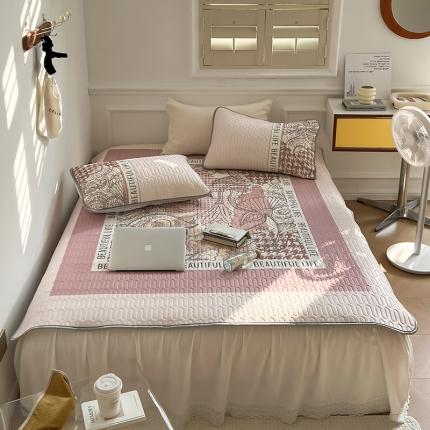 91家纺网 家纺一手货源 找家纺 昔可 2022新款大版印花乳胶凉席 图兰朵