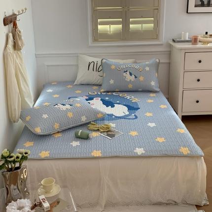 91家纺网 家纺一手货源 找家纺 昔可 2022新款大版印花乳胶凉席 星星木马