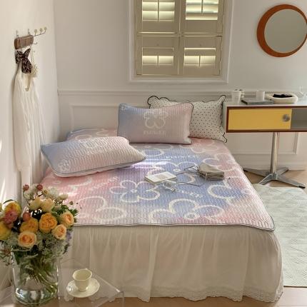 91家纺网 家纺一手货源 找家纺 昔可 2022新款大版印花乳胶凉席 晕染花朵