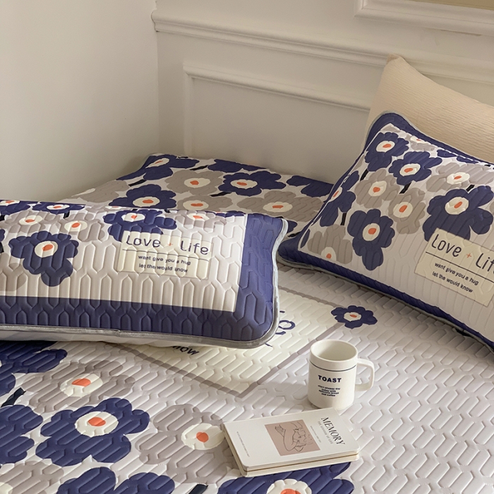 91家纺网 家纺一手货源 找家纺 昔可 2022新款大版印花乳胶凉席 复古色大花