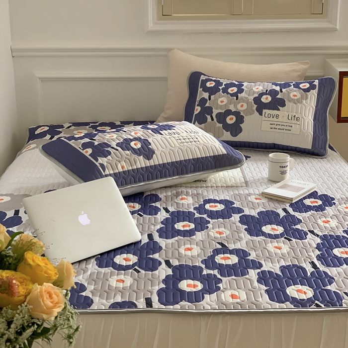 91家纺网 家纺一手货源 找家纺 昔可 2022新款大版印花乳胶凉席 复古色大花