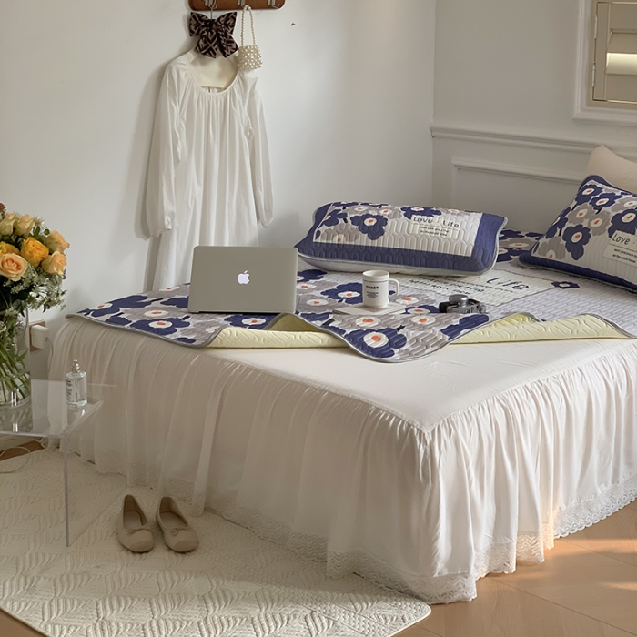 91家纺网 家纺一手货源 找家纺 昔可 2022新款大版印花乳胶凉席 复古色大花