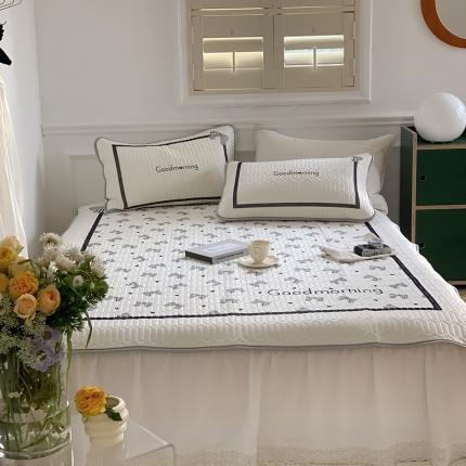 昔可 2022新款大版印花乳胶凉席 赫本法式蝴蝶结