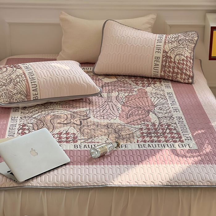 91家纺网 家纺一手货源 找家纺 昔可 2022新款大版印花乳胶凉席 图兰朵