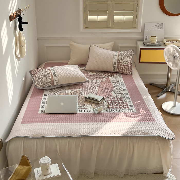 91家纺网 家纺一手货源 找家纺 昔可 2022新款大版印花乳胶凉席 图兰朵