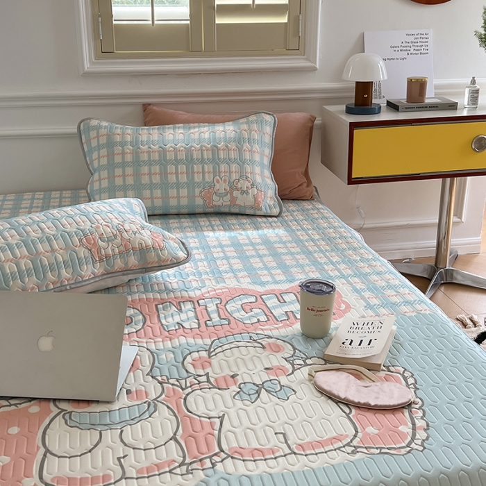 91家纺网 家纺一手货源 找家纺 昔可 2022新款大版印花乳胶凉席 晚安宝贝