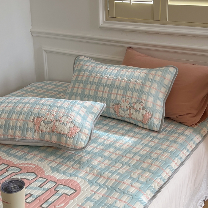 91家纺网 家纺一手货源 找家纺 昔可 2022新款大版印花乳胶凉席 晚安宝贝