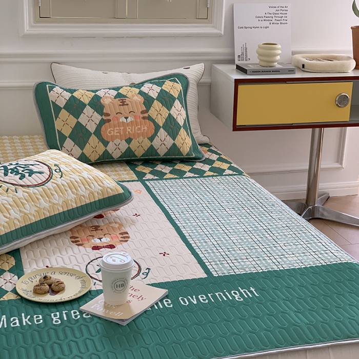 91家纺网 家纺一手货源 找家纺 昔可 2022新款大版印花乳胶凉席 有虎同享