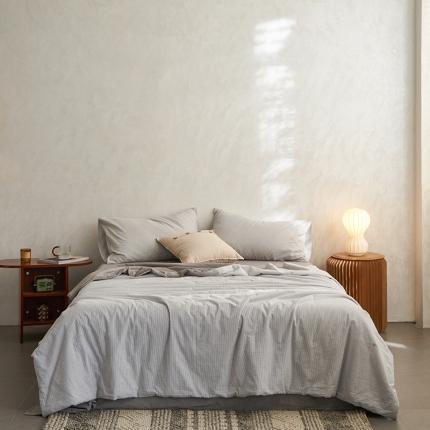 91家纺网 家纺一手货源 找家纺 风向标家纺 2022新款全棉色织水洗棉夏被 色织-杏灰