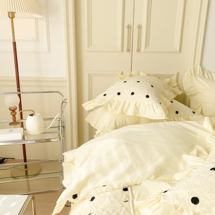 91家纺网 家纺一手货源 找家纺 玛奇朵 2022新款韩式小香风40S水洗棉-赛琳系列 赛琳-芝士黄