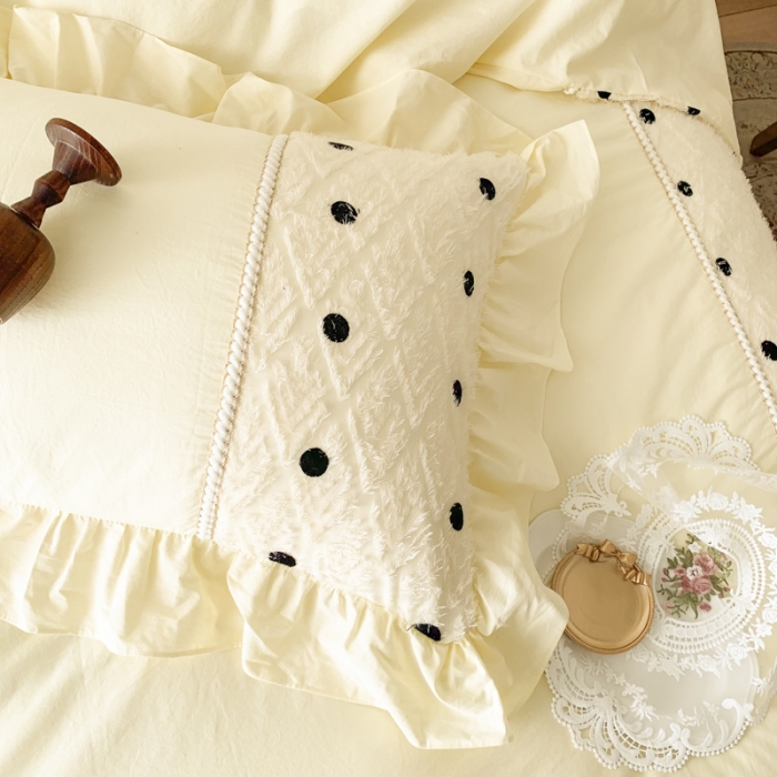 91家纺网 家纺一手货源 找家纺 玛奇朵 2022新款韩式小香风40S水洗棉-赛琳系列 赛琳-芝士黄