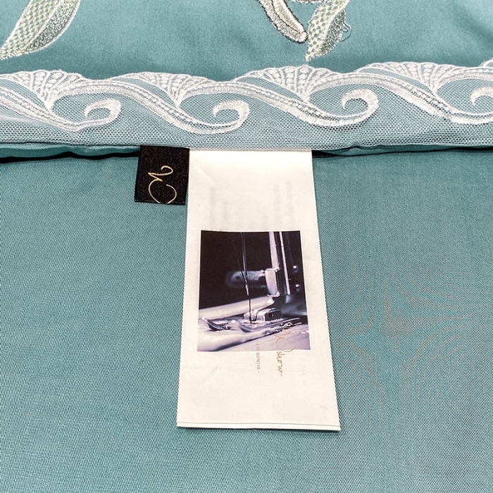 91家纺网 家纺一手货源 找家纺 吾秀 2022新款莫代尔花边刺绣夏被-花意 花意-蓝