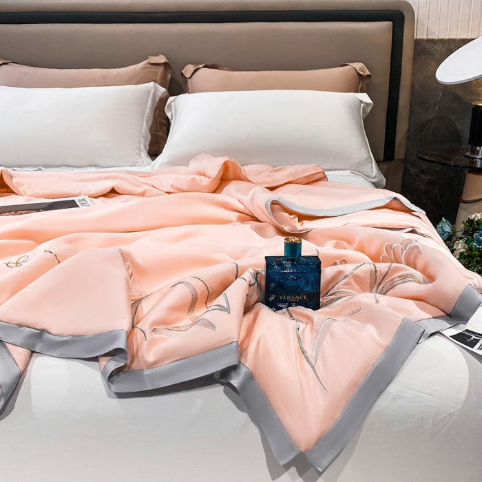 91家纺网 家纺一手货源 找家纺 吾秀 2022新款莫代尔重工刺绣夏被-郁金香 郁金香-玉