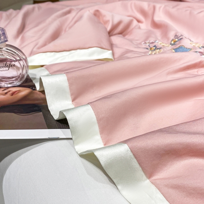 91家纺网 家纺一手货源 找家纺 （总）吾秀 2022新款柔赛丝刺绣夏被-洛丽丝