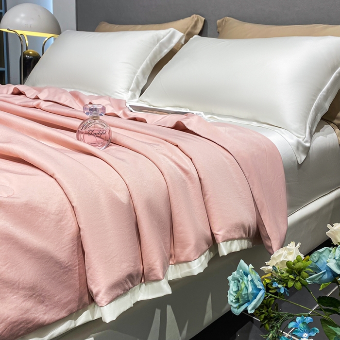 91家纺网 家纺一手货源 找家纺 （总）吾秀 2022新款柔赛丝刺绣夏被-洛丽丝