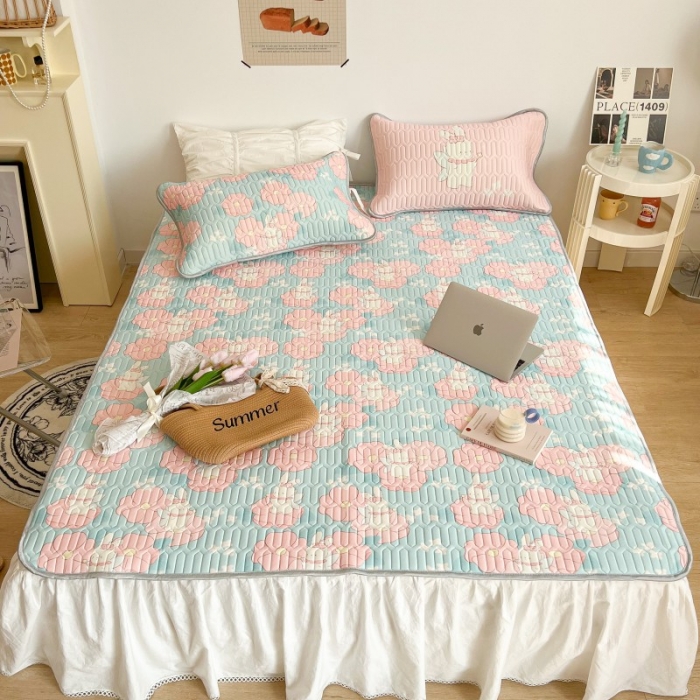 91家纺网 家纺一手货源 找家纺 昔可 2022新款圆网乳胶凉席 花仙子