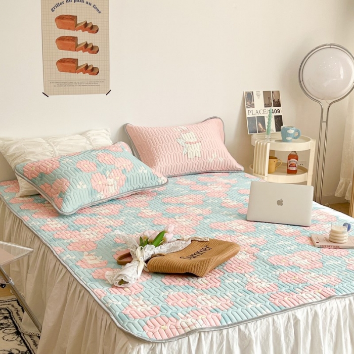 91家纺网 家纺一手货源 找家纺 昔可 2022新款圆网乳胶凉席 花仙子