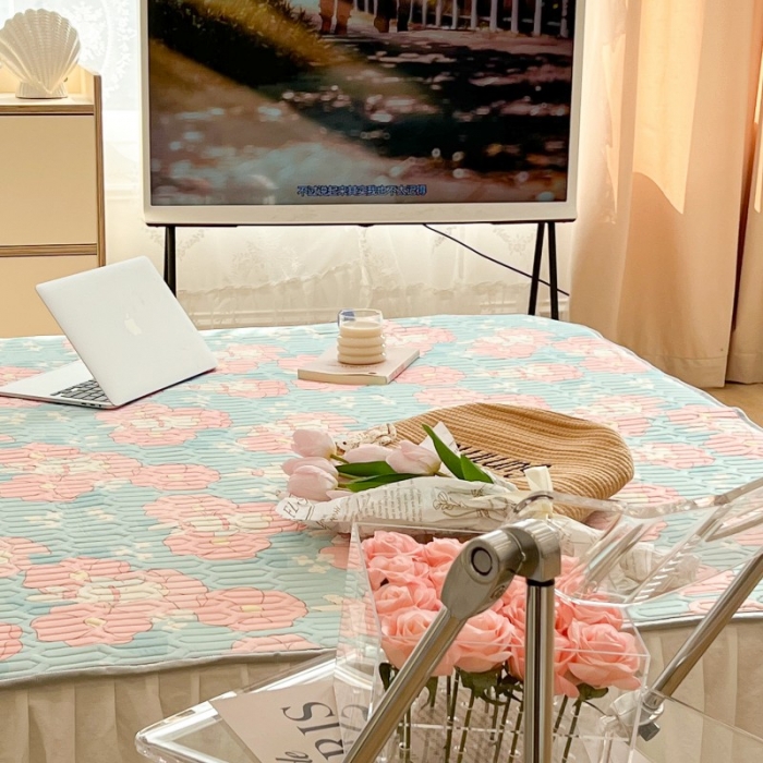 91家纺网 家纺一手货源 找家纺 昔可 2022新款圆网乳胶凉席 花仙子