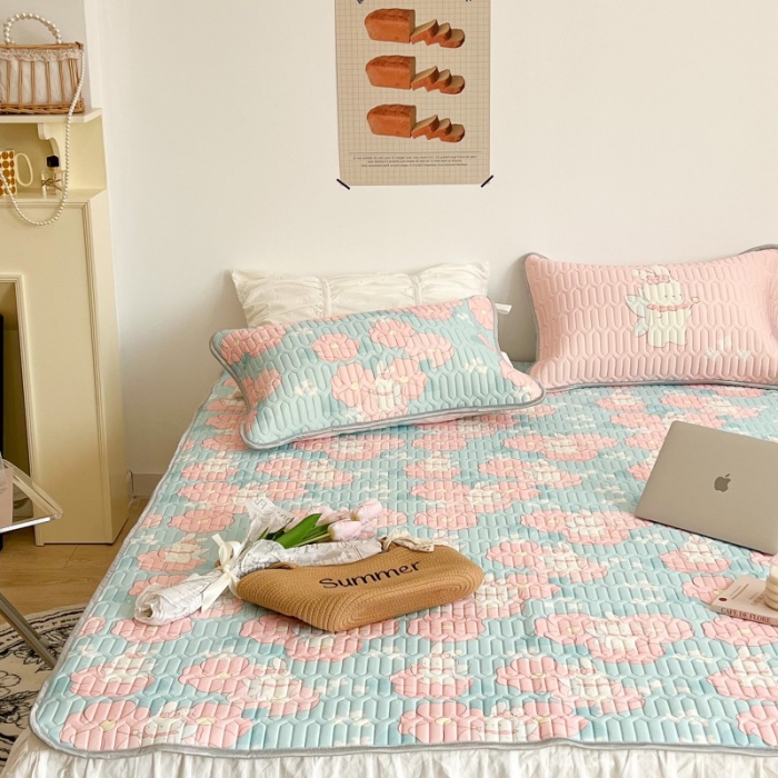 91家纺网 家纺一手货源 找家纺 昔可 2022新款圆网乳胶凉席 花仙子