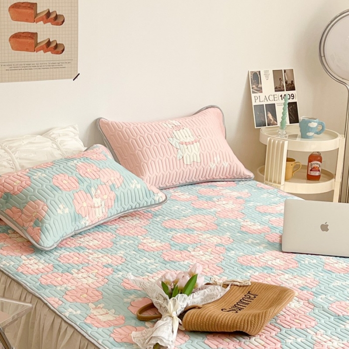 91家纺网 家纺一手货源 找家纺 昔可 2022新款圆网乳胶凉席 花仙子