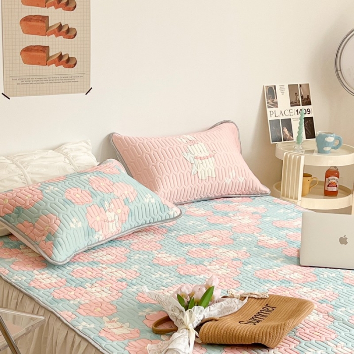 91家纺网 家纺一手货源 找家纺 昔可 2022新款圆网乳胶凉席 花仙子