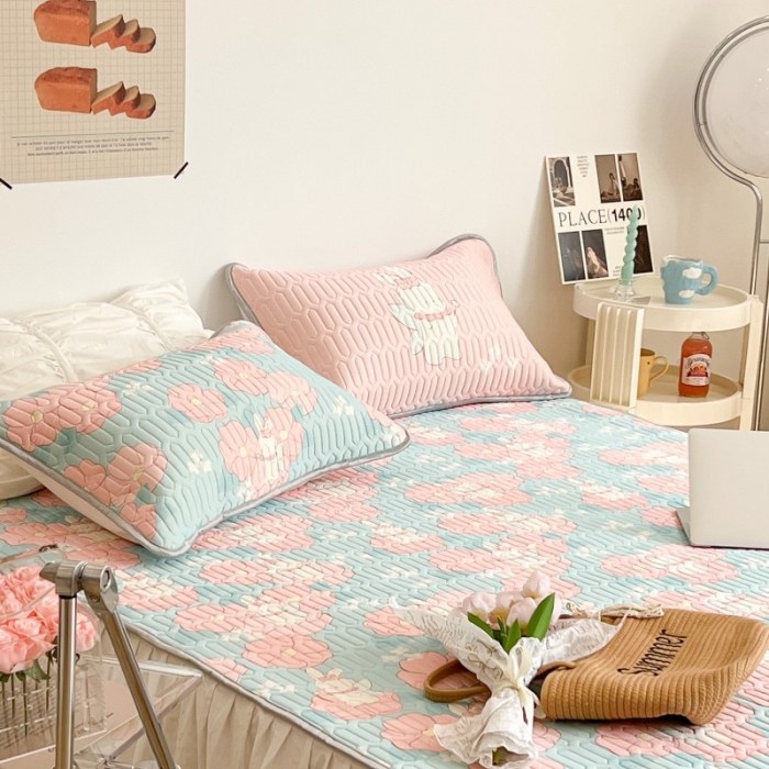 91家纺网 家纺一手货源 找家纺 昔可 2022新款圆网乳胶凉席 花仙子