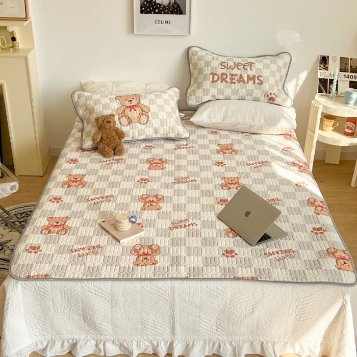 91家纺网 家纺一手货源 找家纺 昔可 2022新款圆网乳胶凉席 脚印熊