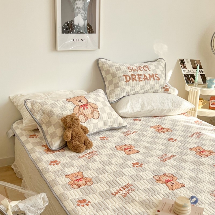 91家纺网 家纺一手货源 找家纺 昔可 2022新款圆网乳胶凉席 脚印熊