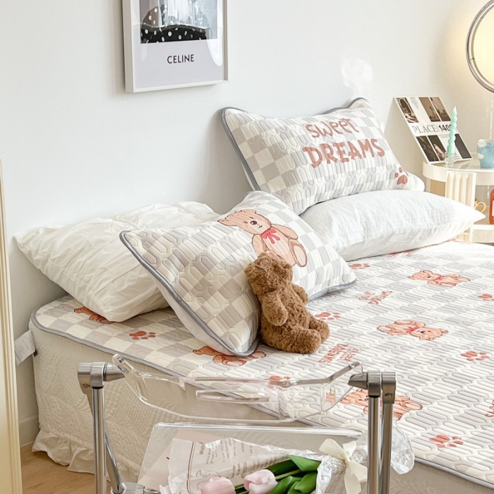 91家纺网 家纺一手货源 找家纺 昔可 2022新款圆网乳胶凉席 脚印熊