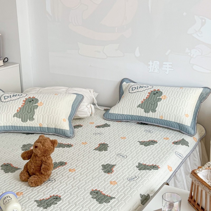 91家纺网 家纺一手货源 找家纺 昔可 2022新款圆网乳胶凉席 萌萌恐龙