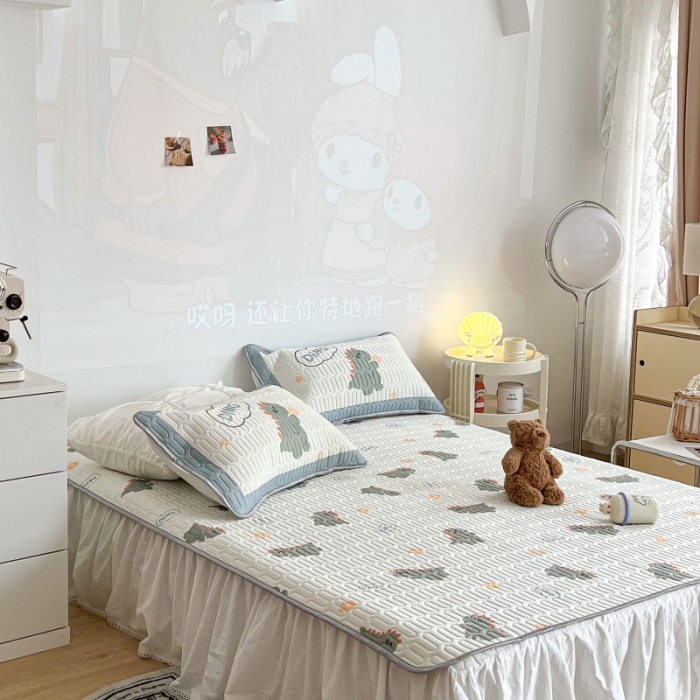 91家纺网 家纺一手货源 找家纺 昔可 2022新款圆网乳胶凉席 萌萌恐龙