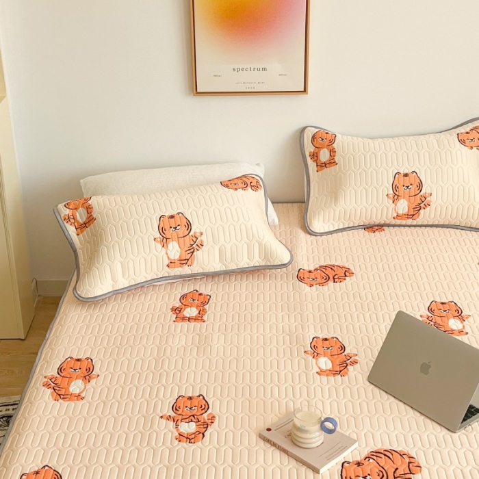 91家纺网 家纺一手货源 找家纺 昔可 2022新款圆网乳胶凉席 跳舞的顽皮虎