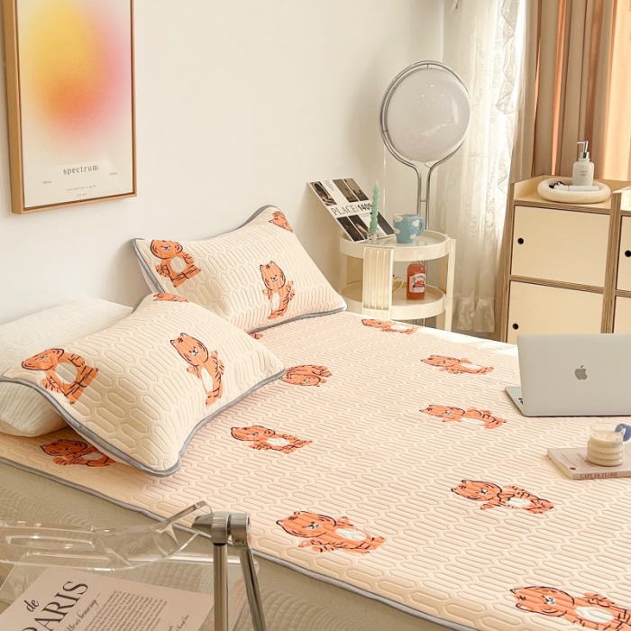 91家纺网 家纺一手货源 找家纺 昔可 2022新款圆网乳胶凉席 跳舞的顽皮虎