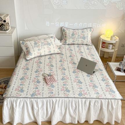 昔可 2022新款圆网乳胶凉席 仙仙玫瑰花