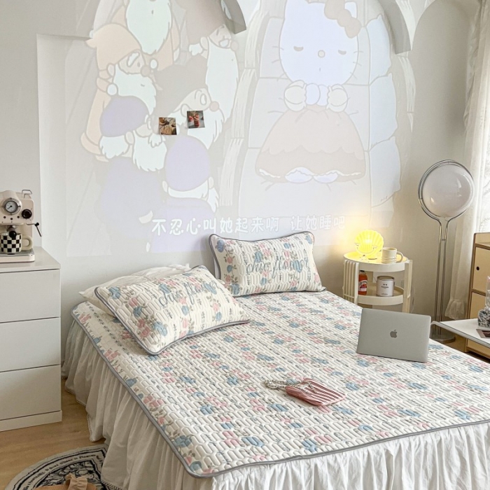 91家纺网 家纺一手货源 找家纺 昔可 2022新款圆网乳胶凉席 仙仙玫瑰花