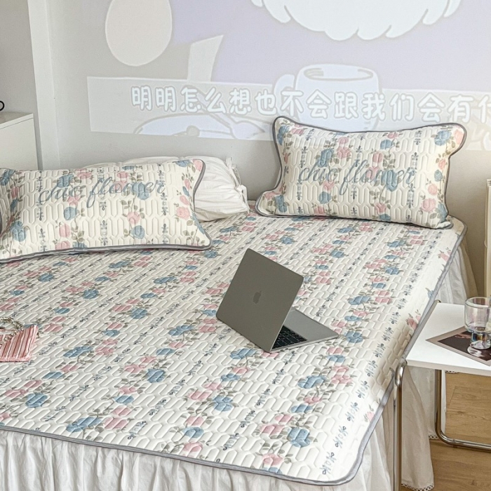 91家纺网 家纺一手货源 找家纺 昔可 2022新款圆网乳胶凉席 仙仙玫瑰花