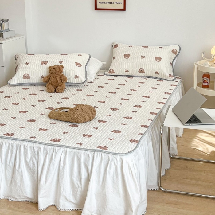 91家纺网 家纺一手货源 找家纺 昔可 2022新款圆网乳胶凉席 熊仔蝴蝶结