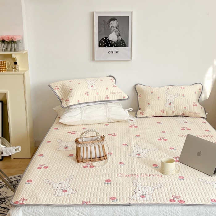 91家纺网 家纺一手货源 找家纺 昔可 2022新款圆网乳胶凉席 樱桃兔宝