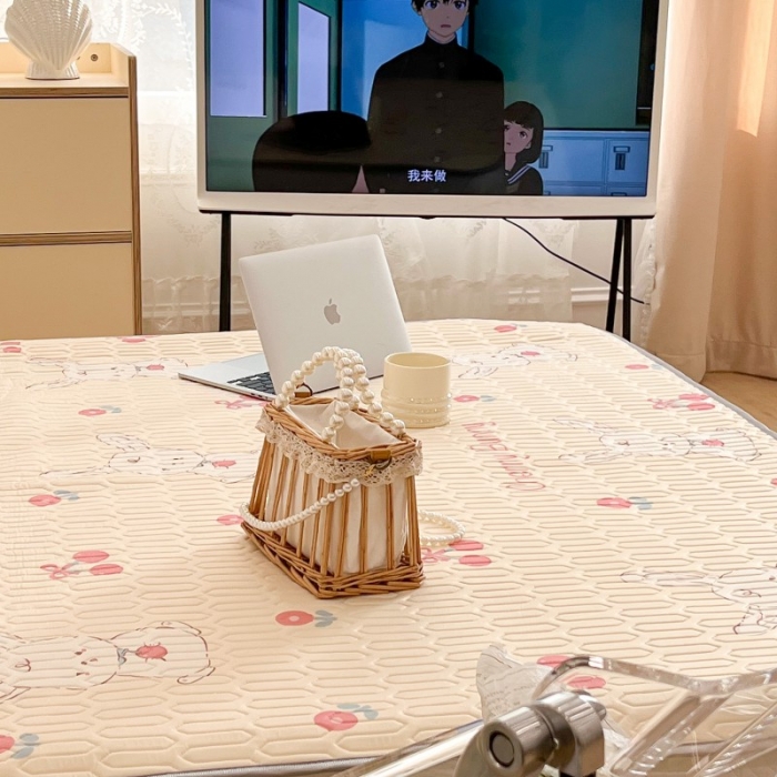 91家纺网 家纺一手货源 找家纺 昔可 2022新款圆网乳胶凉席 樱桃兔宝