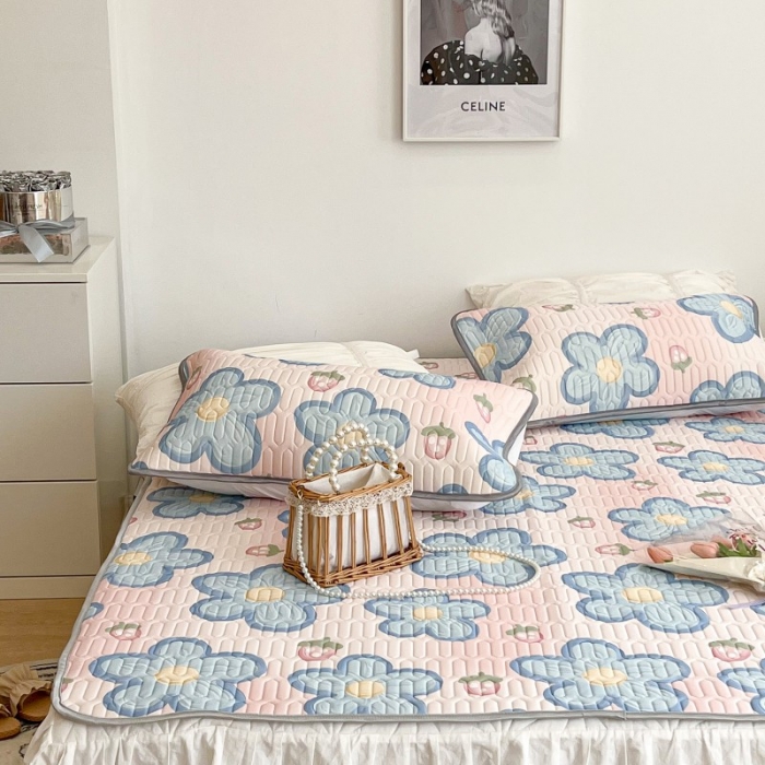 91家纺网 家纺一手货源 找家纺 昔可 2022新款圆网乳胶凉席 油画草莓花