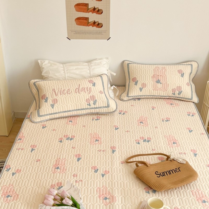 91家纺网 家纺一手货源 找家纺 昔可 2022新款圆网乳胶凉席 郁金香兔