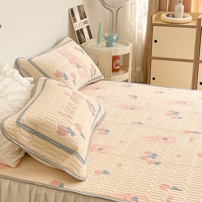 91家纺网 家纺一手货源 找家纺 昔可 2022新款圆网乳胶凉席 郁金香兔