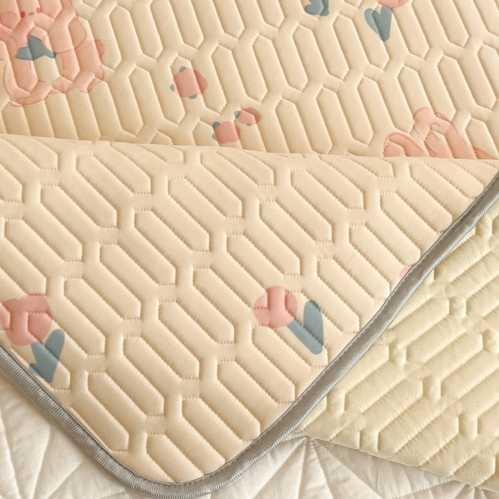 91家纺网 家纺一手货源 找家纺 昔可 2022新款圆网乳胶凉席 郁金香兔