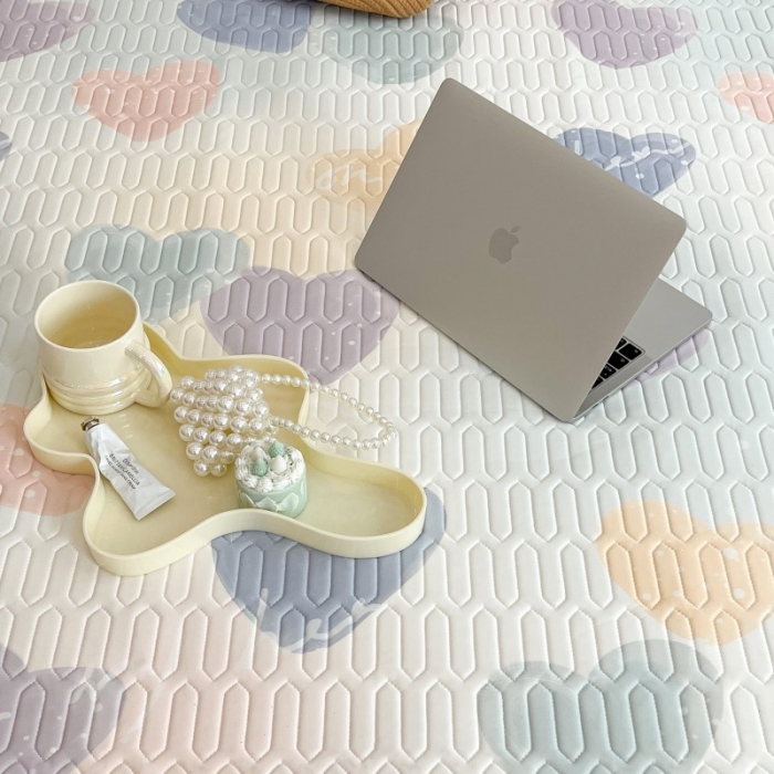 91家纺网 家纺一手货源 找家纺 昔可 2022新款圆网乳胶凉席 晕染爱心