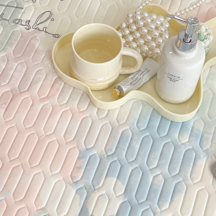 91家纺网 家纺一手货源 找家纺 昔可 2022新款圆网乳胶凉席 晕染马卡龙